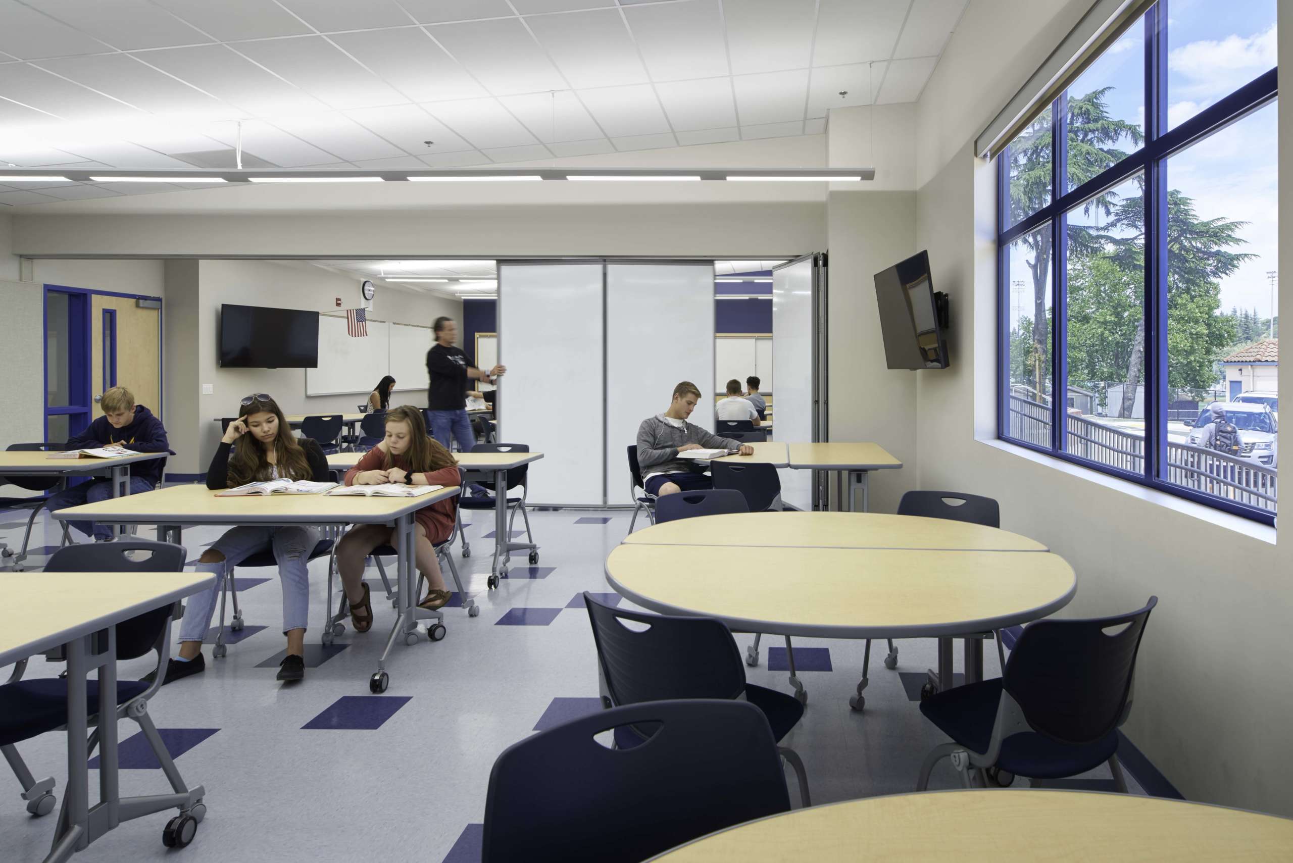 Students studying in studying space at Alhambra High School