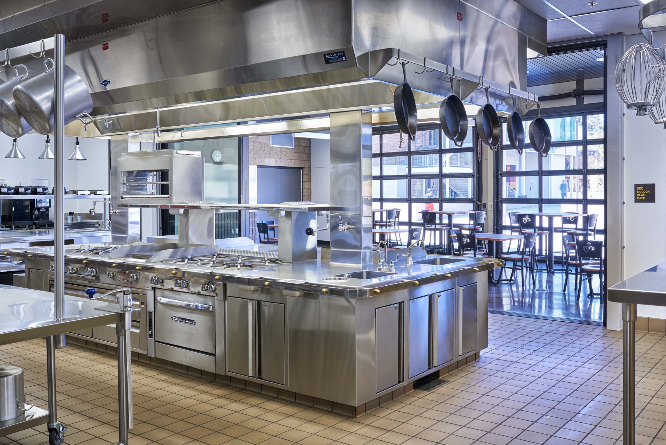 Kitchen and cafeteria at Temecula Valley High School