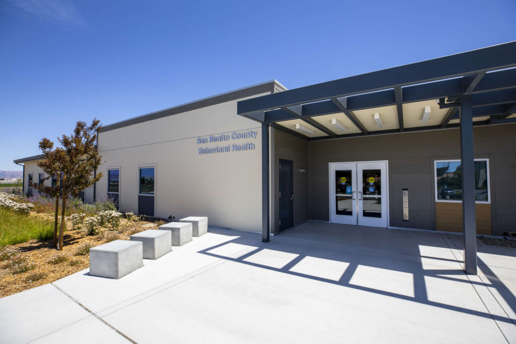 Daytime outdoor view of the Behavioral Health Center of San Benito County