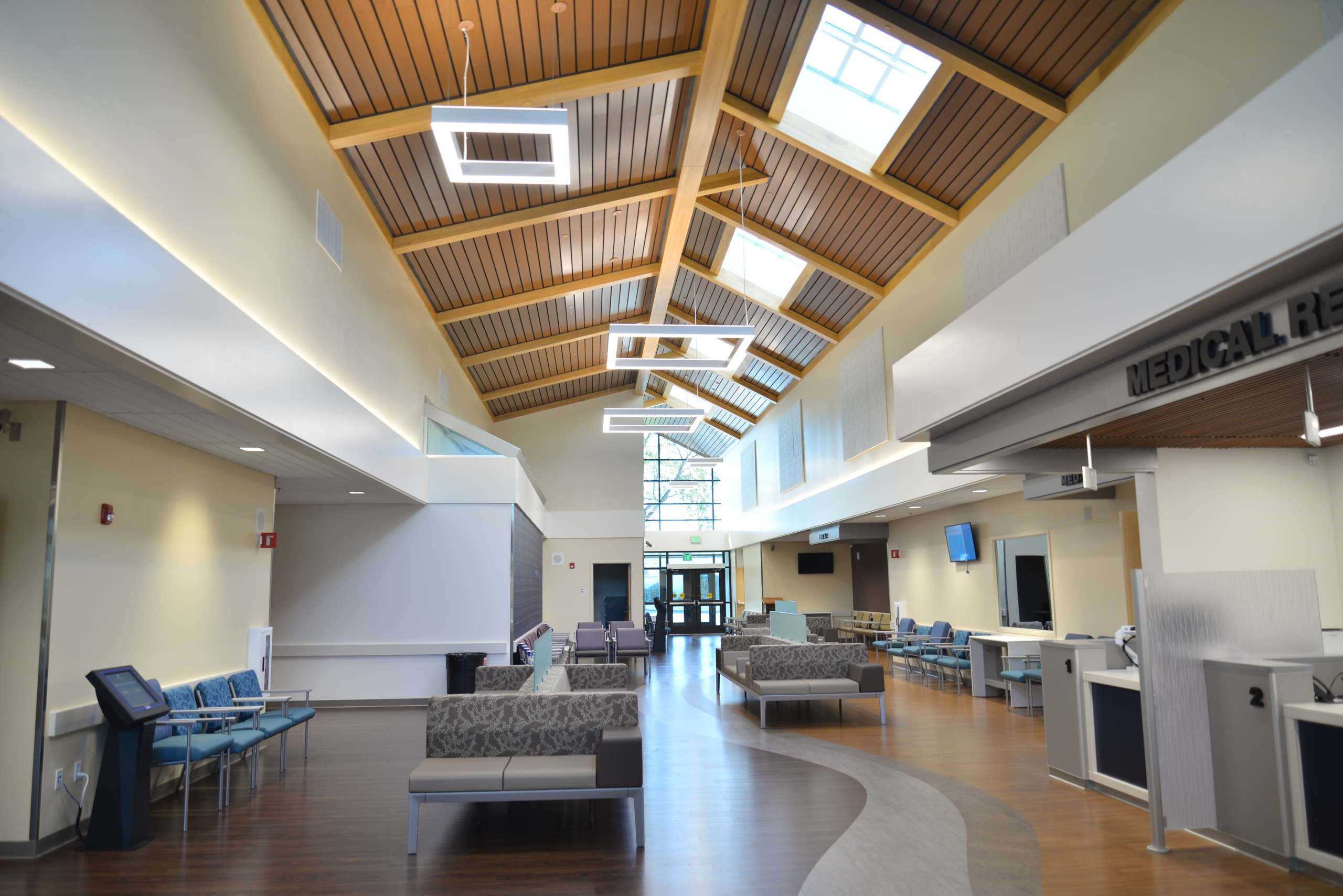 Lobby and waiting area of the Anderson Family Health & Dental Center at the Shasta Community Health Center