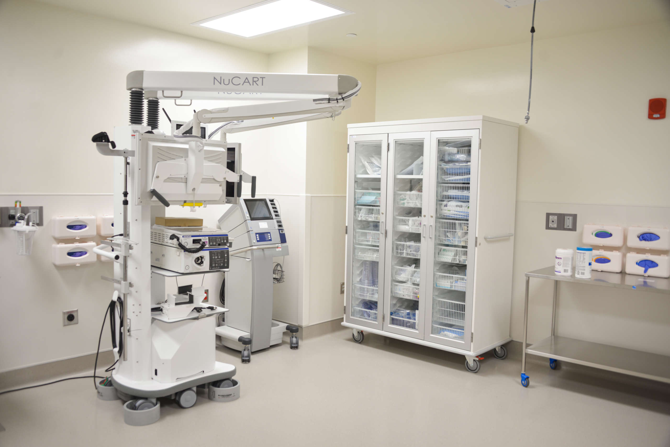 Medical equipment installed in a room at the UC Davis Health Pulmonary & GI Remodel