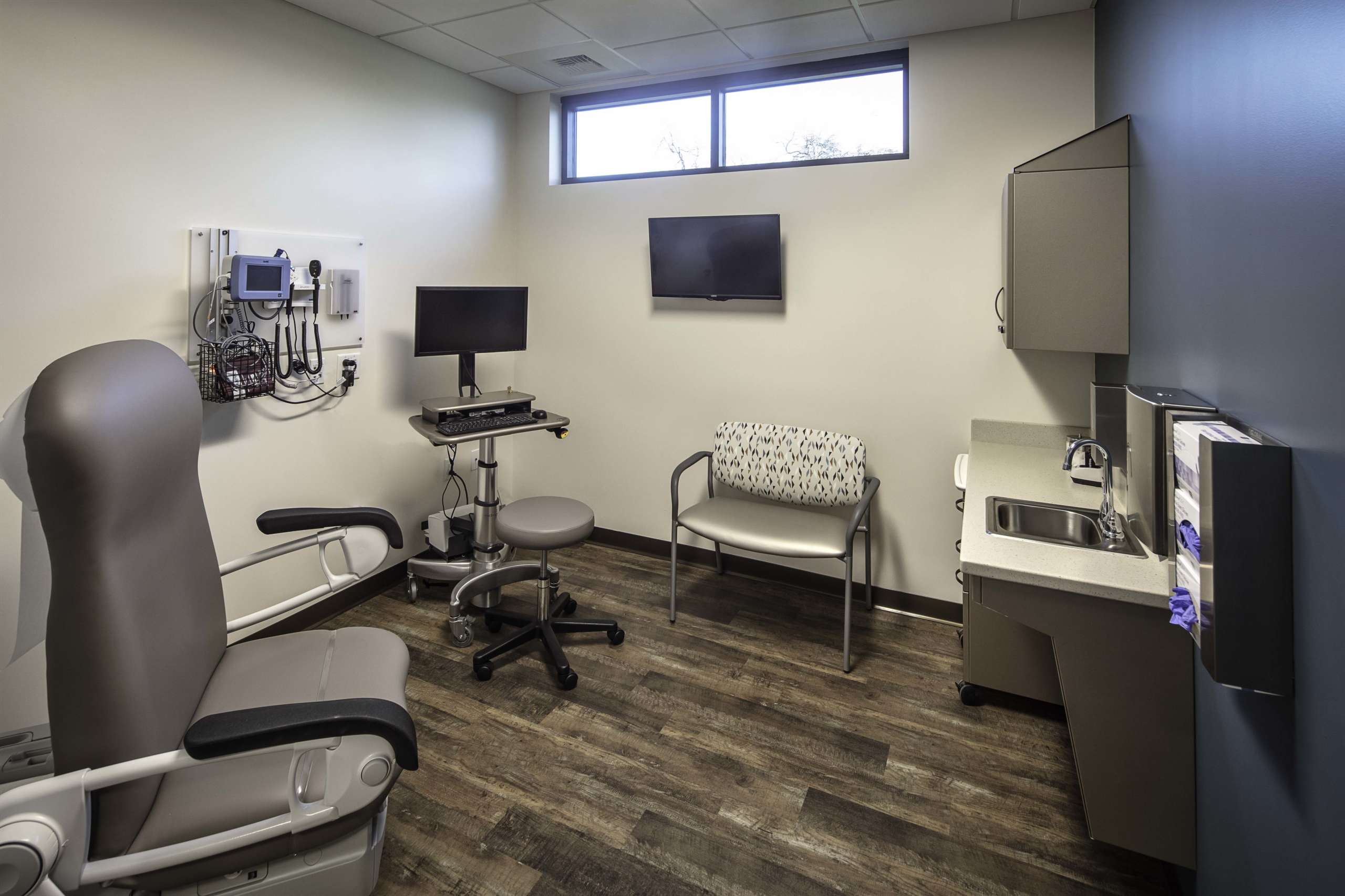 Patient exam room at the Winters Healthcare Community Health Center