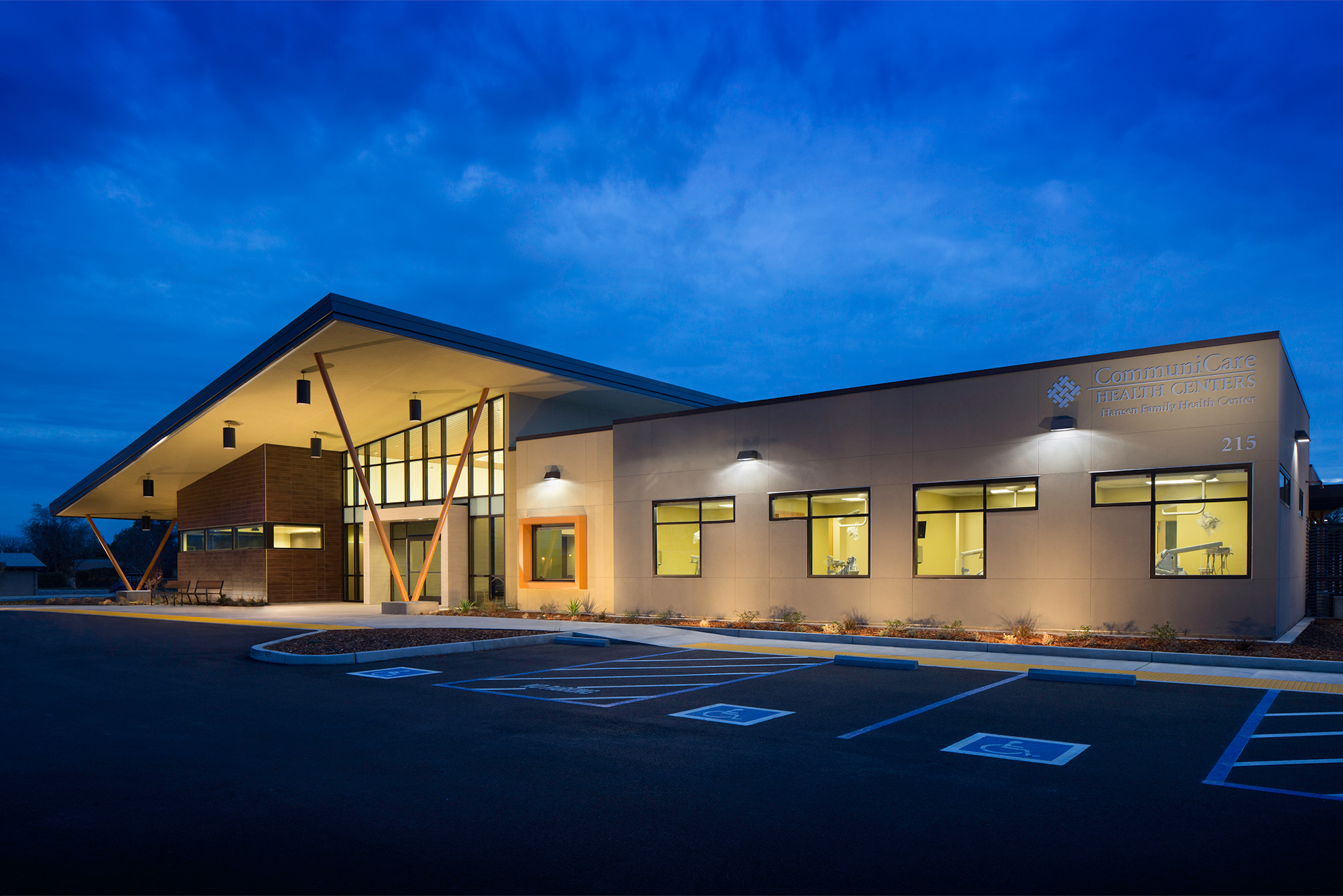 CommCare Exterior at Night